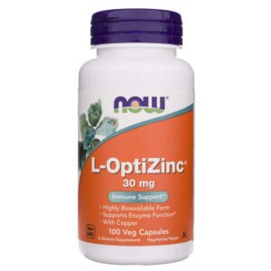 Now Foods L-OptiZinc 30 mg - 100 Cápsulas Vegetales