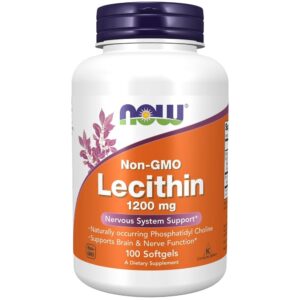 Now Foods Lecitina No OGM 1200 mg - 100 Cápsulas blandas