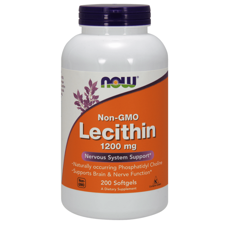 Now Foods Lecitina No OGM 1200 mg - 200 Cápsulas blandas