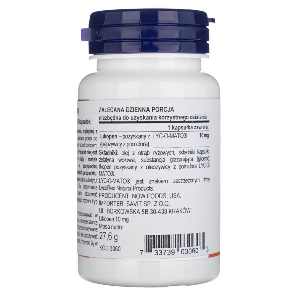 Now Foods Licopeno 10 mg - 60 Cápsulas blandas - Imagen 2
