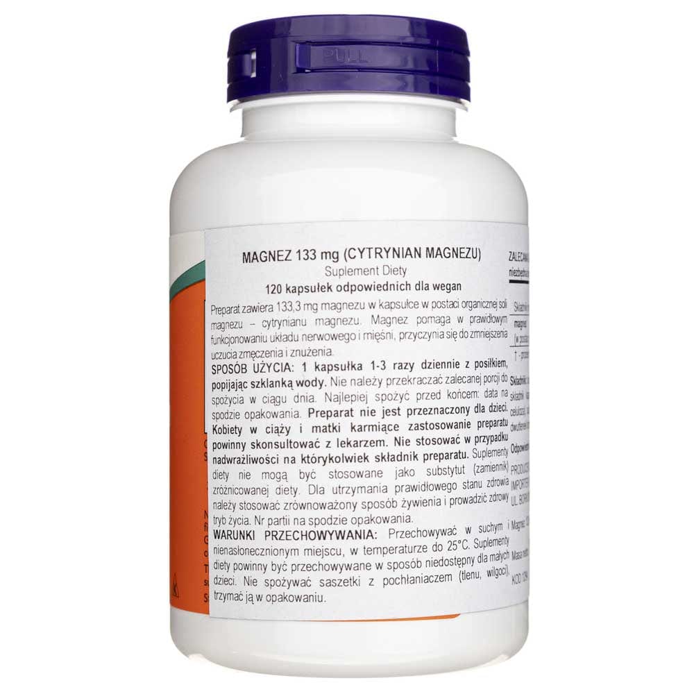 Now Foods Citrato de magnesio 400 mg - 120 cápsulas vegetales - Imagen 3
