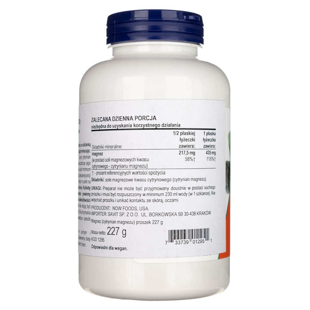 Now Foods Citrato de magnesio puro en polvo - 227 g - Imagen 3