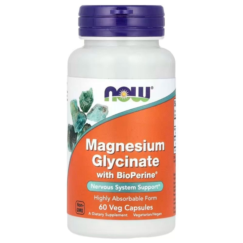 Now Foods Glicinato de magnesio 100 mg con BioPerine - 60 Cápsulas
