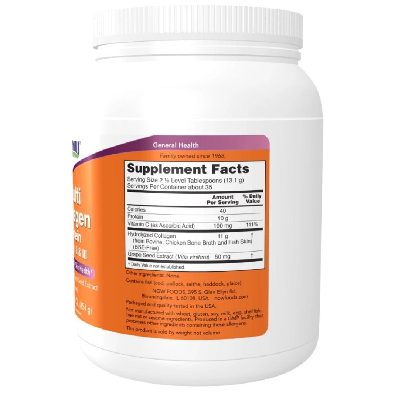 Now Foods Proteína multicolágeno tipos I, II y III en polvo - 454 g - Imagen 2