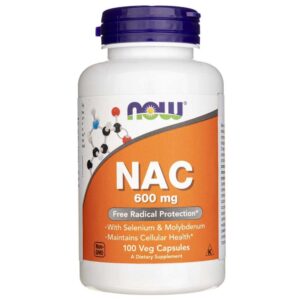 Now Foods NAC N-Acetil Cisteína 600 mg - 100 cápsulas vegetales