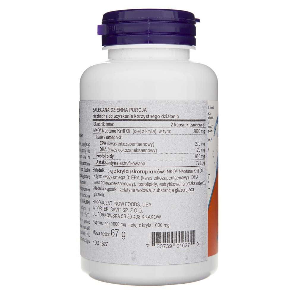 Now Foods Neptune Krill, Doble Fuerza 1000 mg - 60 Cápsulas Blandas - Imagen 2