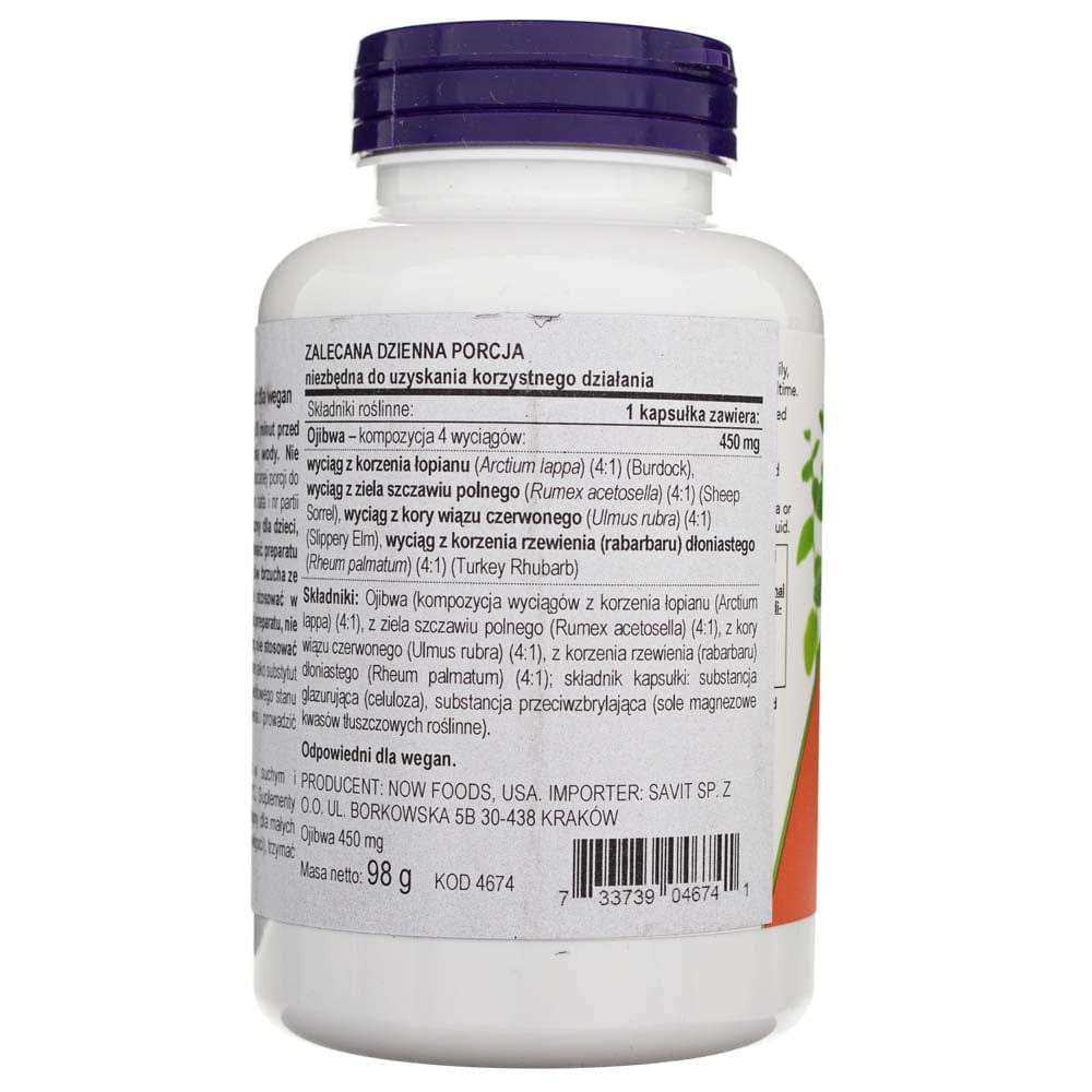 Now Foods Extracto de hierbas ojibwa 450 mg - 180 cápsulas vegetales - Imagen 2
