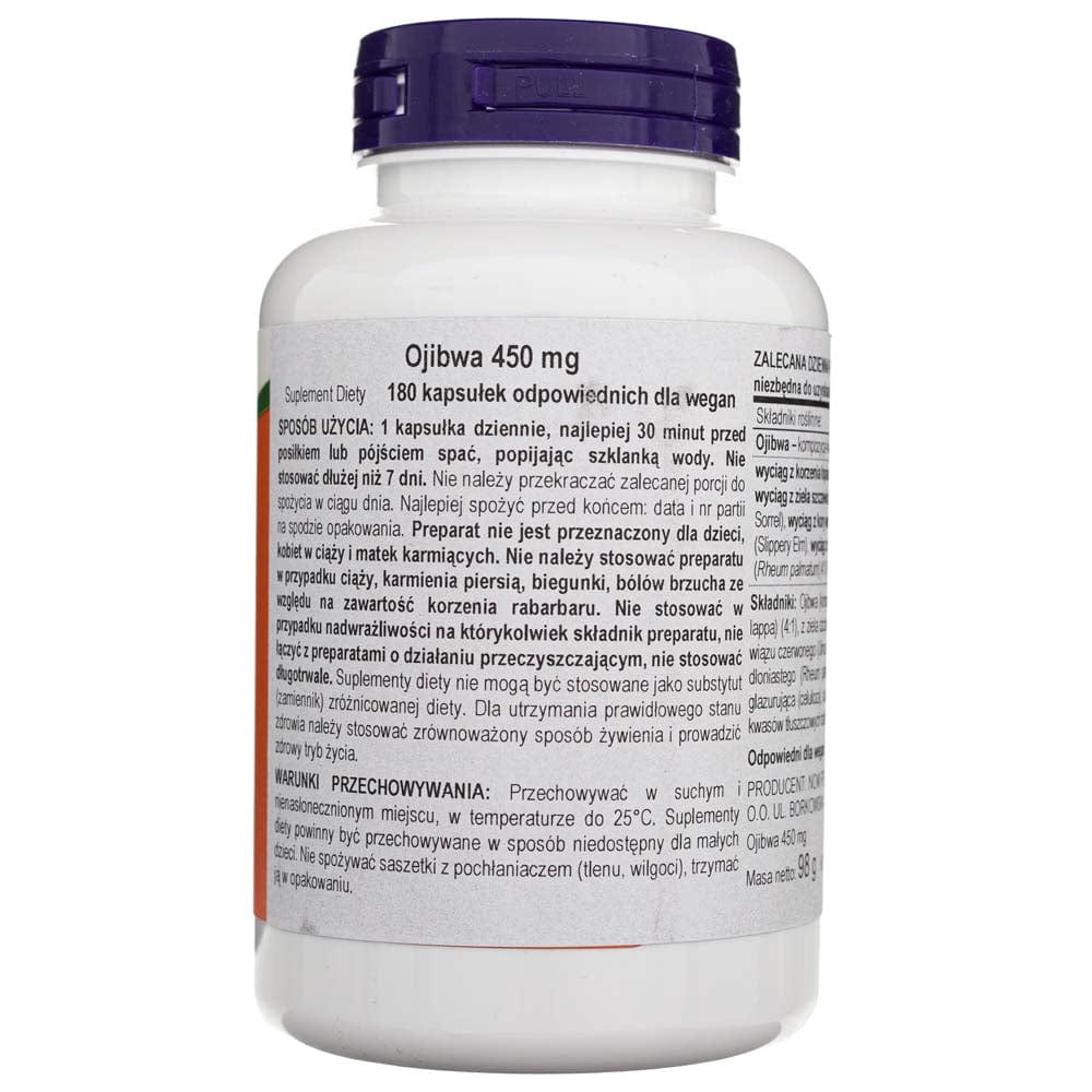 Now Foods Extracto de hierbas ojibwa 450 mg - 180 cápsulas vegetales - Imagen 3