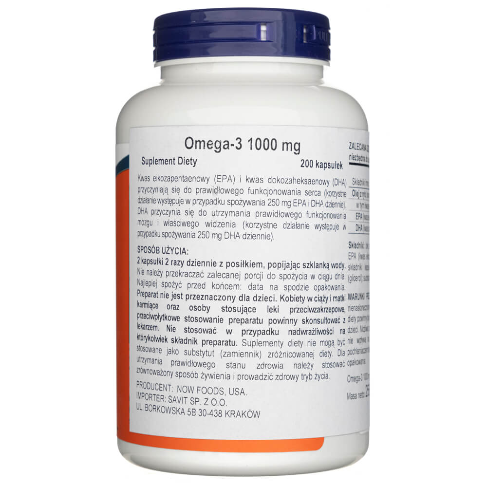 Now Foods Omega-3, 180 EPA / 120 DHA - 200 Cápsulas blandas - Imagen 2