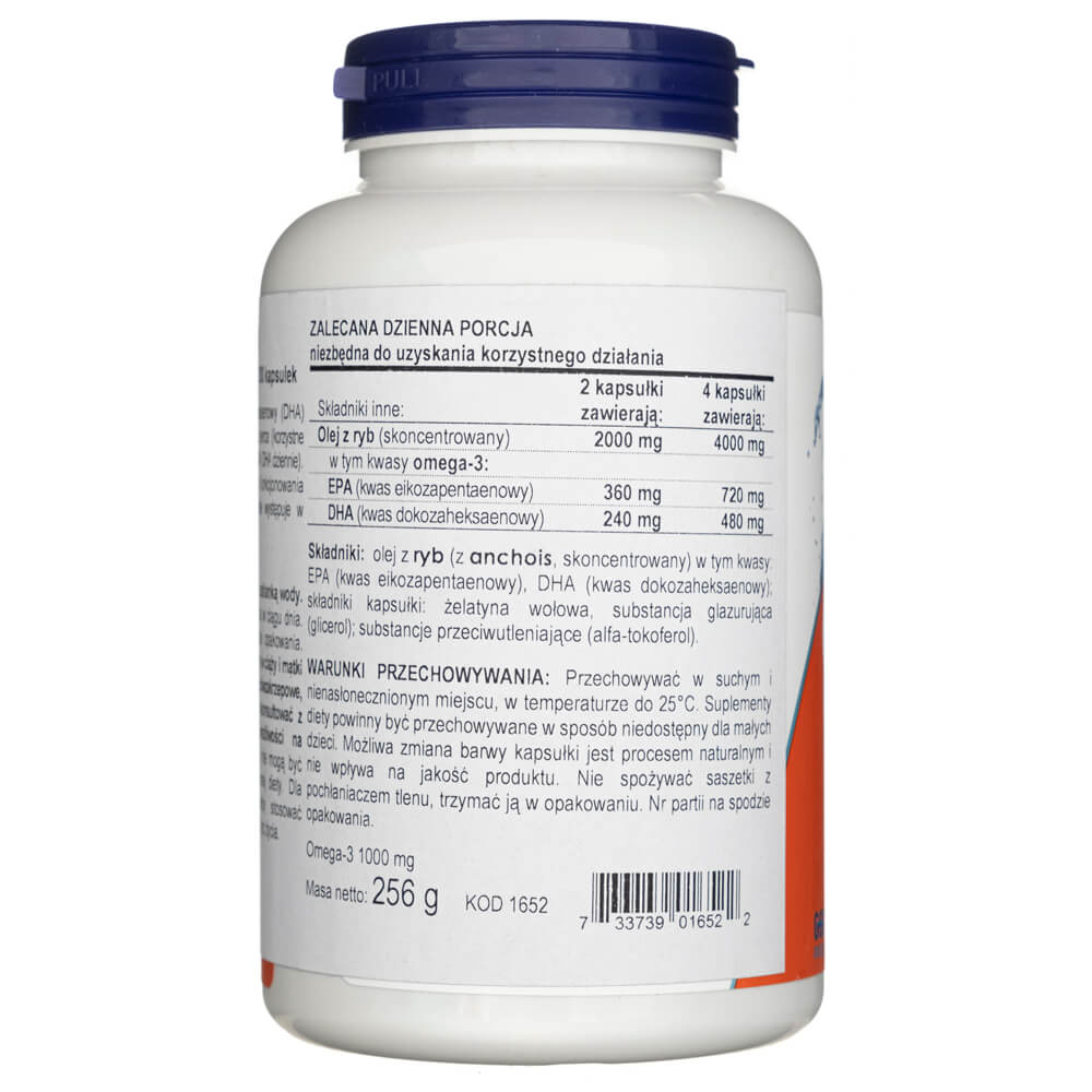 Now Foods Omega-3, 180 EPA / 120 DHA - 200 Cápsulas blandas - Imagen 3