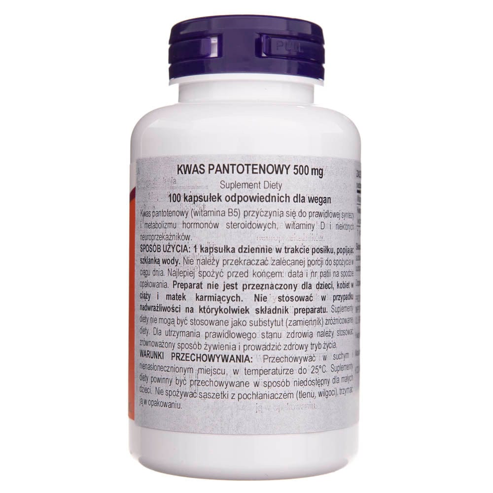 Now Foods Ácido pantoténico 500 mg - 100 cápsulas vegetales - Imagen 3