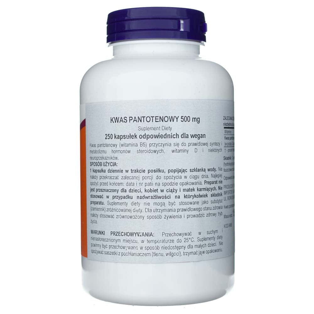 Now Foods Ácido pantoténico 500 mg - 250 cápsulas vegetales - Imagen 3