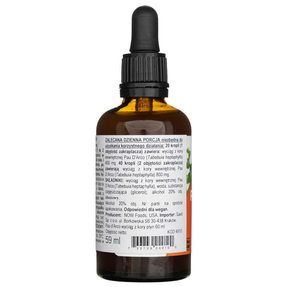 Now Foods Extracto de Pau D'Arco - 60 ml - Imagen 3