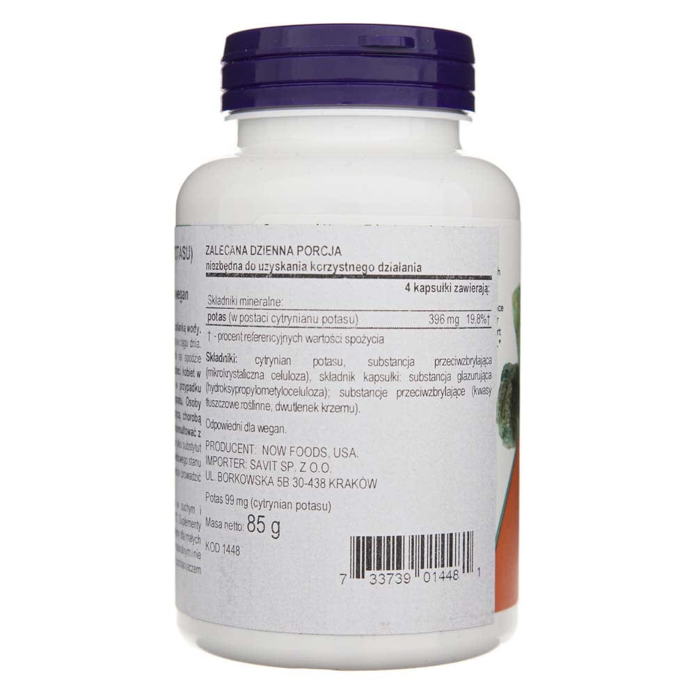 Now Foods Citrato de potasio 99 mg - 180 cápsulas vegetales - Imagen 2