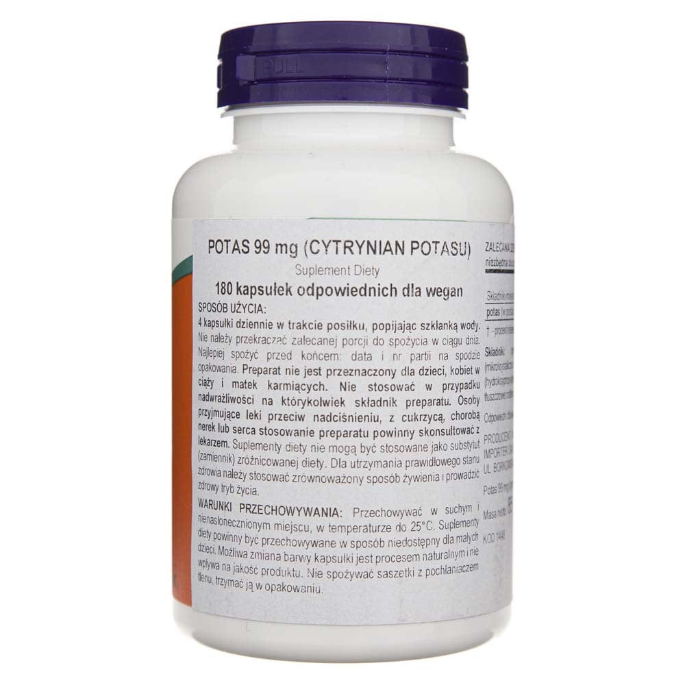 Now Foods Citrato de potasio 99 mg - 180 cápsulas vegetales - Imagen 3