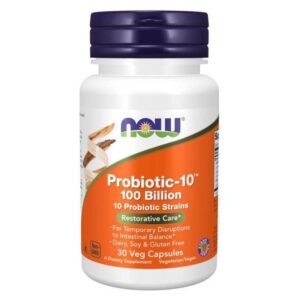 Now Foods Probiotic-10,100 mil millones - 30 cápsulas vegetales