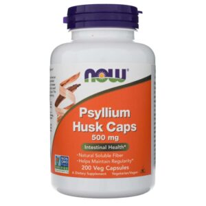 Now Foods Cáscara de Psyllium 500 mg - 200 Cápsulas Vegetales