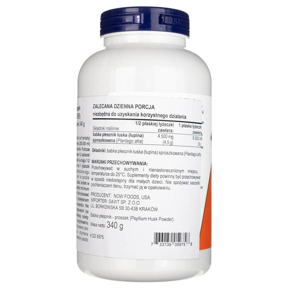 Now Foods Cáscara de Psyllium en polvo - 340g - Imagen 3