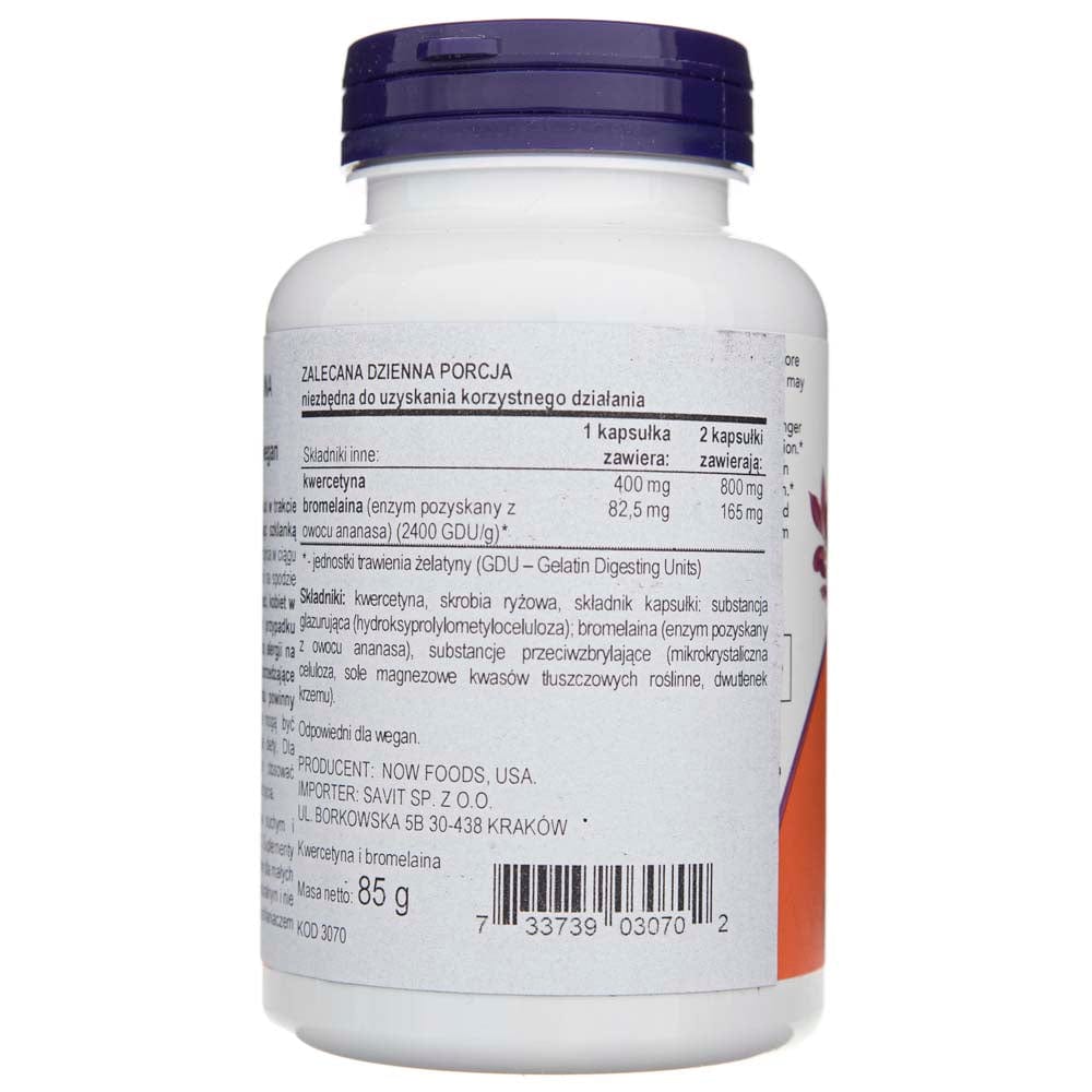 Now Foods Quercetina con bromelina - 120 cápsulas vegetales - Imagen 2