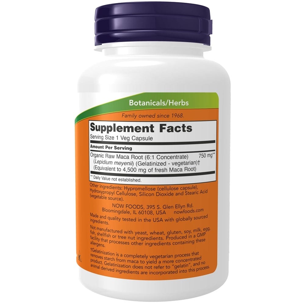 Now Foods RAW Maca 750 mg - 90 Cápsulas Vegetales - Imagen 2