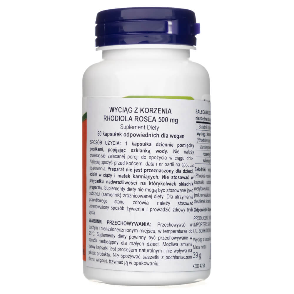 Now Foods Rhodiola 500 mg - 60 Cápsulas Vegetales - Imagen 2