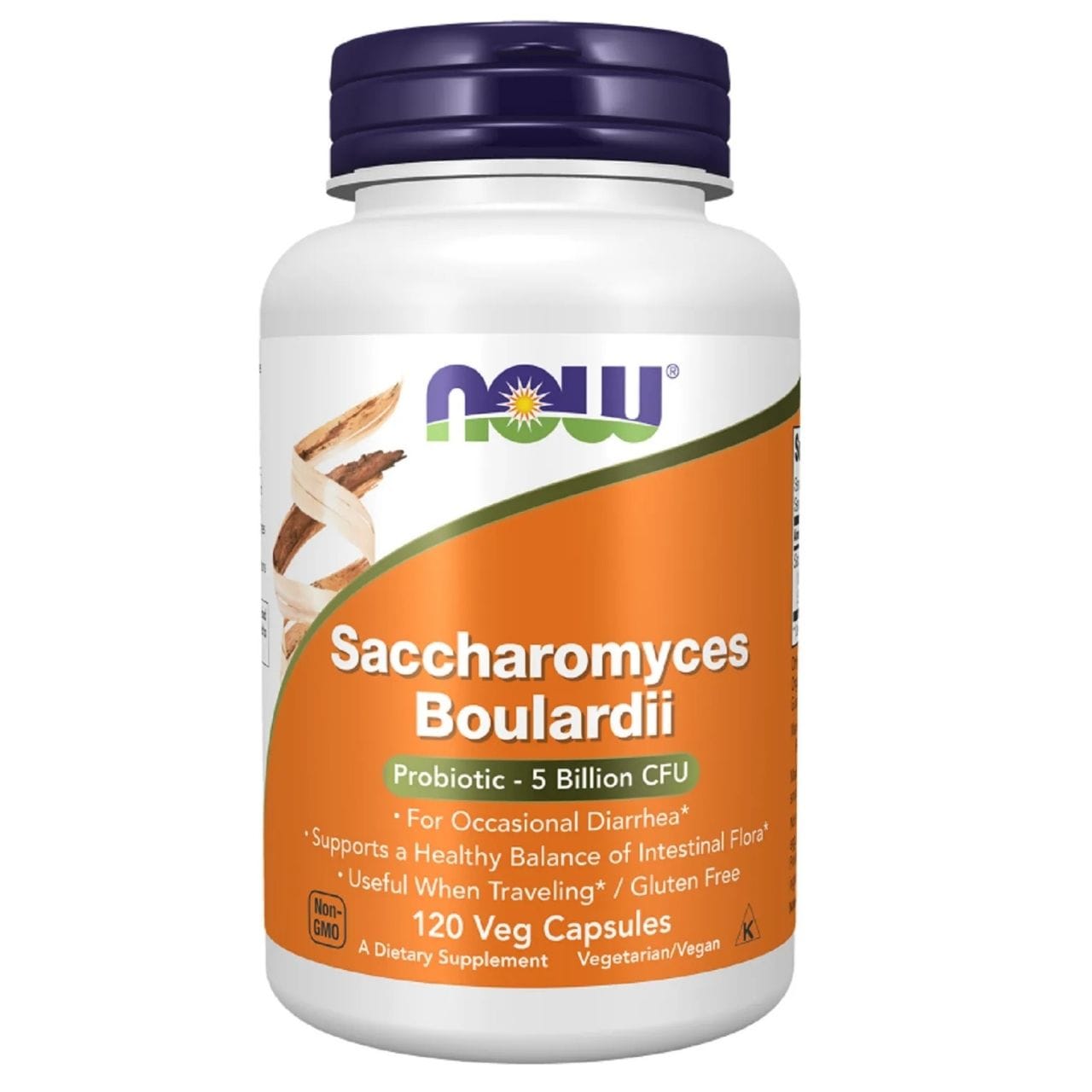 Now Foods Saccharomyces boulardii 5000 millones de UFC - 120 cápsulas veganas