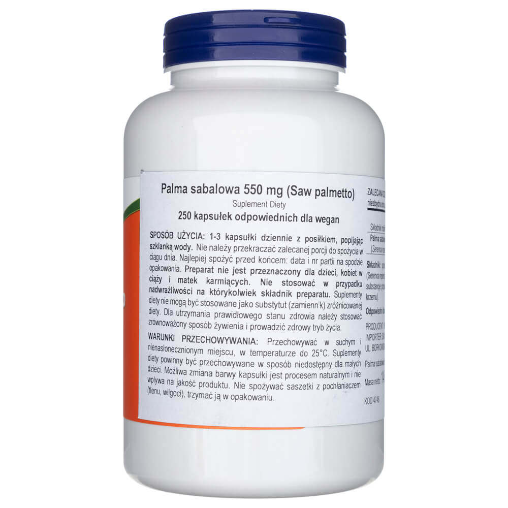 Now Foods Bayas de Saw Palmetto 550 mg - 250 Cápsulas Vegetales - Imagen 2