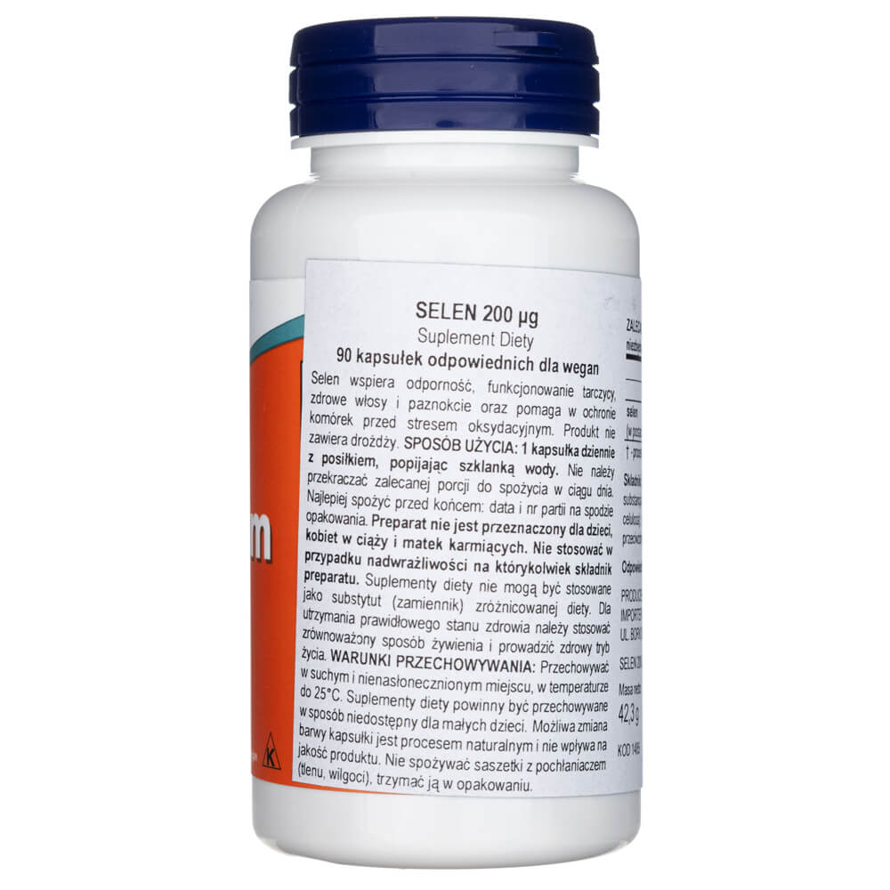 Now Foods Selenio 200 mcg - 90 cápsulas vegetales - Imagen 2