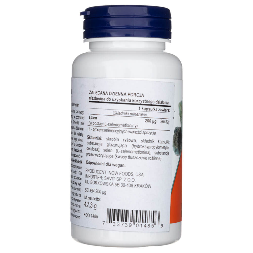 Now Foods Selenio 200 mcg - 90 cápsulas vegetales - Imagen 3