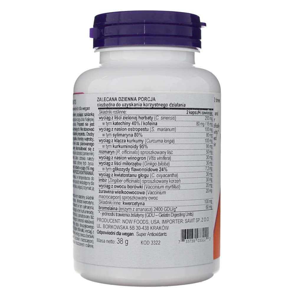 Now Foods Super Antioxidantes - 120 Cápsulas Vegetales - Imagen 2