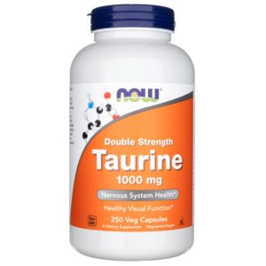 Now Foods Taurina, Doble Fuerza 1000mg - 250 Cápsulas Vegetales