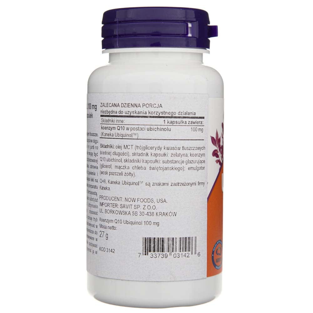 Now Foods Ubiquinol 100 mg - 60 Cápsulas blandas - Imagen 2