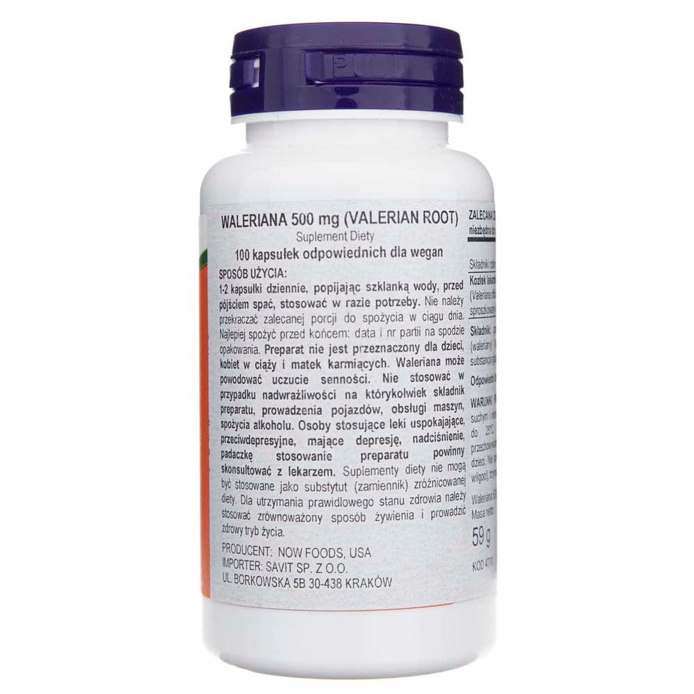 Now Foods Raíz de Valeriana 500 mg - 100 Cápsulas Vegetales - Imagen 3