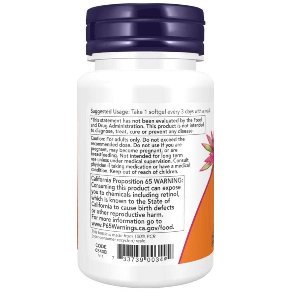 Now Foods Vitamina A 25000 UI - 250 Cápsulas blandas - Imagen 2