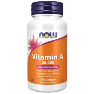 Now Foods Vitamina A 25000 UI - 250 Cápsulas blandas