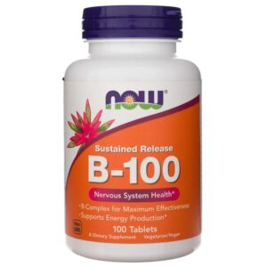 Now Foods Vitamina B-100 de liberación prolongada - 100 Tabletas