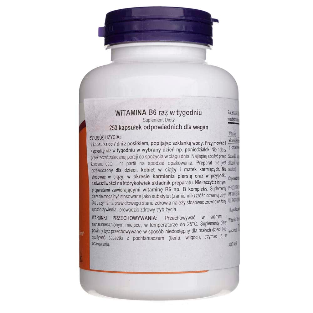 Now Foods Vitamina B-6 100 mg - 250 Cápsulas Vegetales - Imagen 3