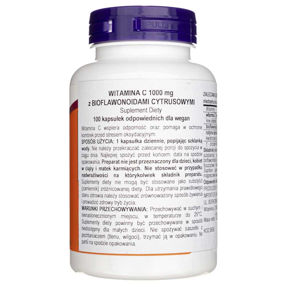 Now Foods Vitamina C-1000 con bioflavonoides - 100 cápsulas vegetales - Imagen 3