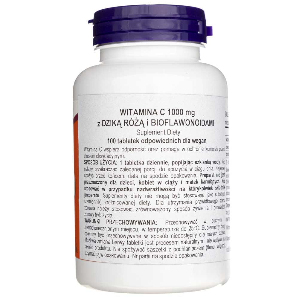 Now Foods Vitamina C-1000 con Escaramujo y Bioflavonoides - 100 Tabletas - Imagen 3