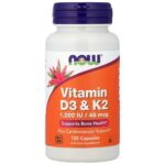 Now Foods Vitamina D-3 y K-2 - 120 cápsulas