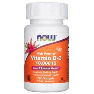 Now Foods Vitamina D3 10000 UI - 240 Cápsulas blandas