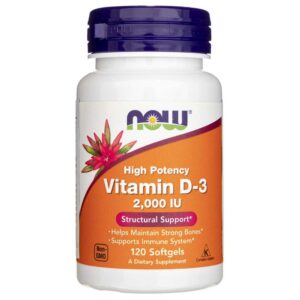 Now Foods Vitamina D3 2000 UI - 120 Cápsulas blandas