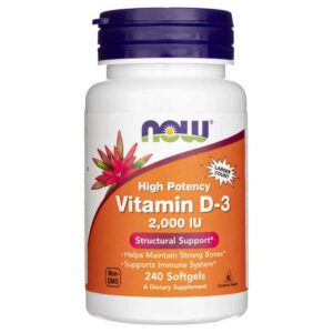Now Foods Vitamina D3 2000 UI - 240 Cápsulas blandas