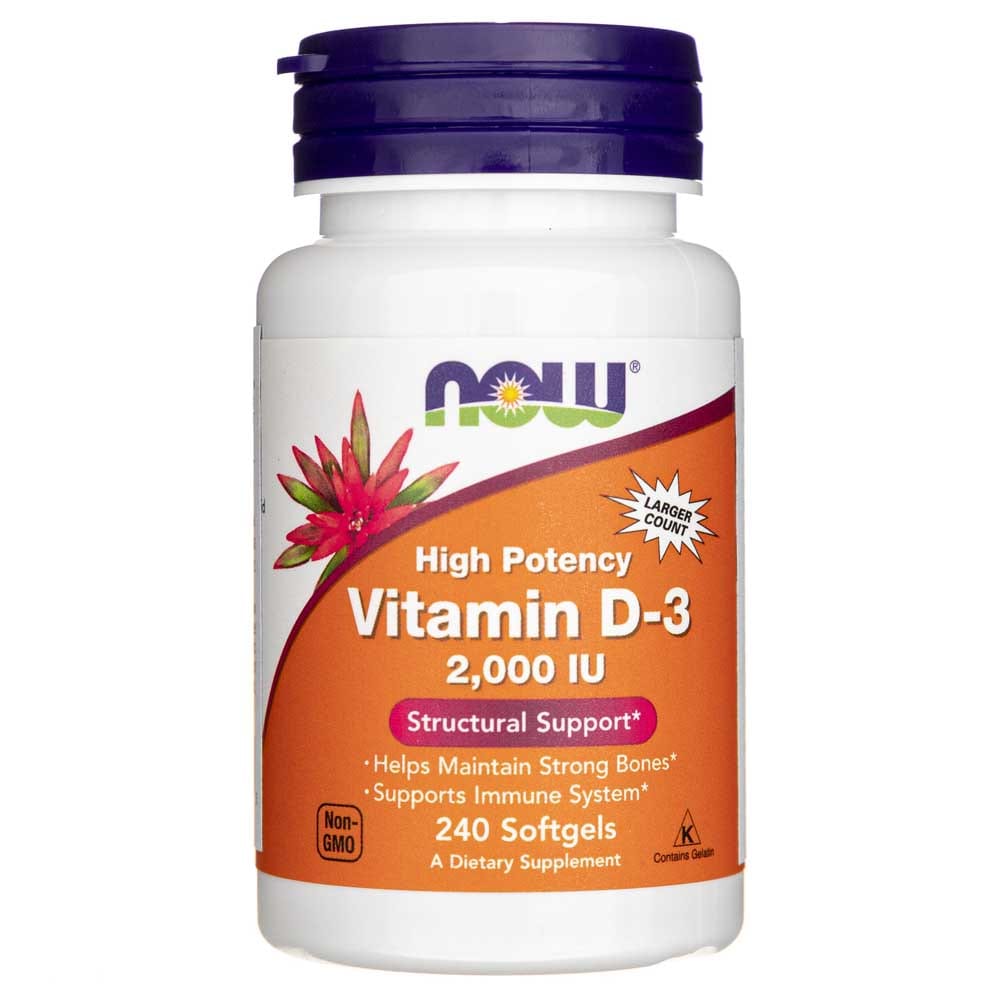 Now Foods Vitamina D3 2000 UI - 240 Cápsulas blandas