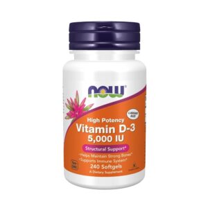 Now Foods Vitamina D3 5000 UI - 240 Cápsulas blandas
