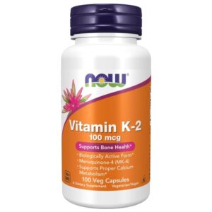 Now Foods Vitamina K2 MK-4 100 mcg - 100 cápsulas vegetales