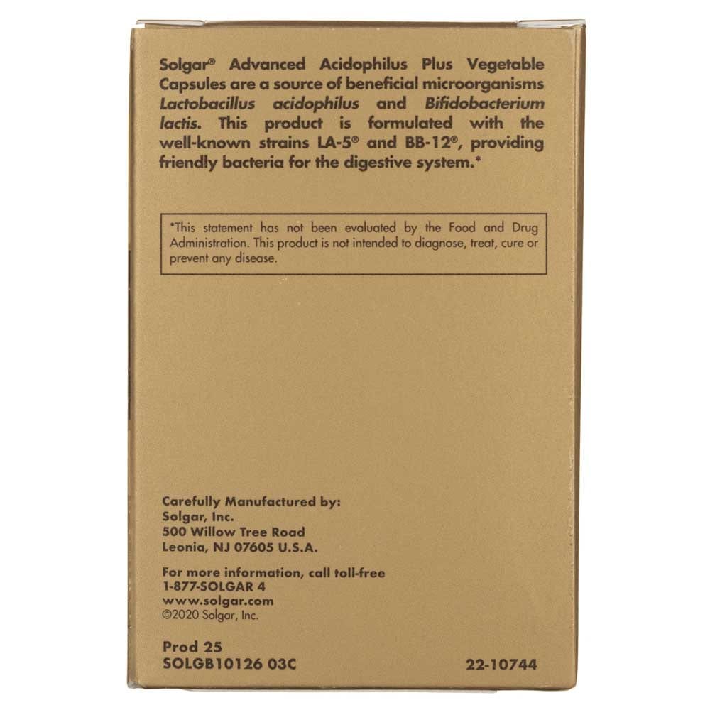 Solgar Advanced Acidophilus Plus - 120 Cápsulas Vegetales - Imagen 11