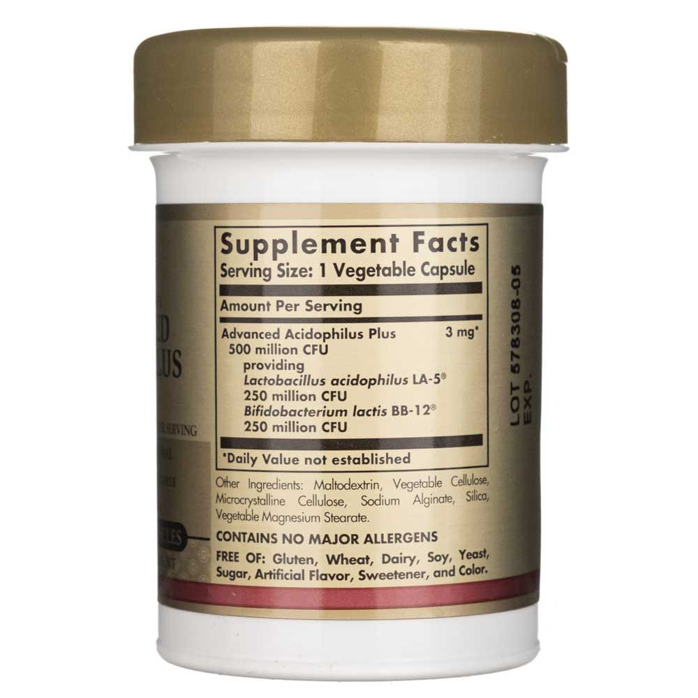 Solgar Advanced Acidophilus Plus - 120 Cápsulas Vegetales - Imagen 6