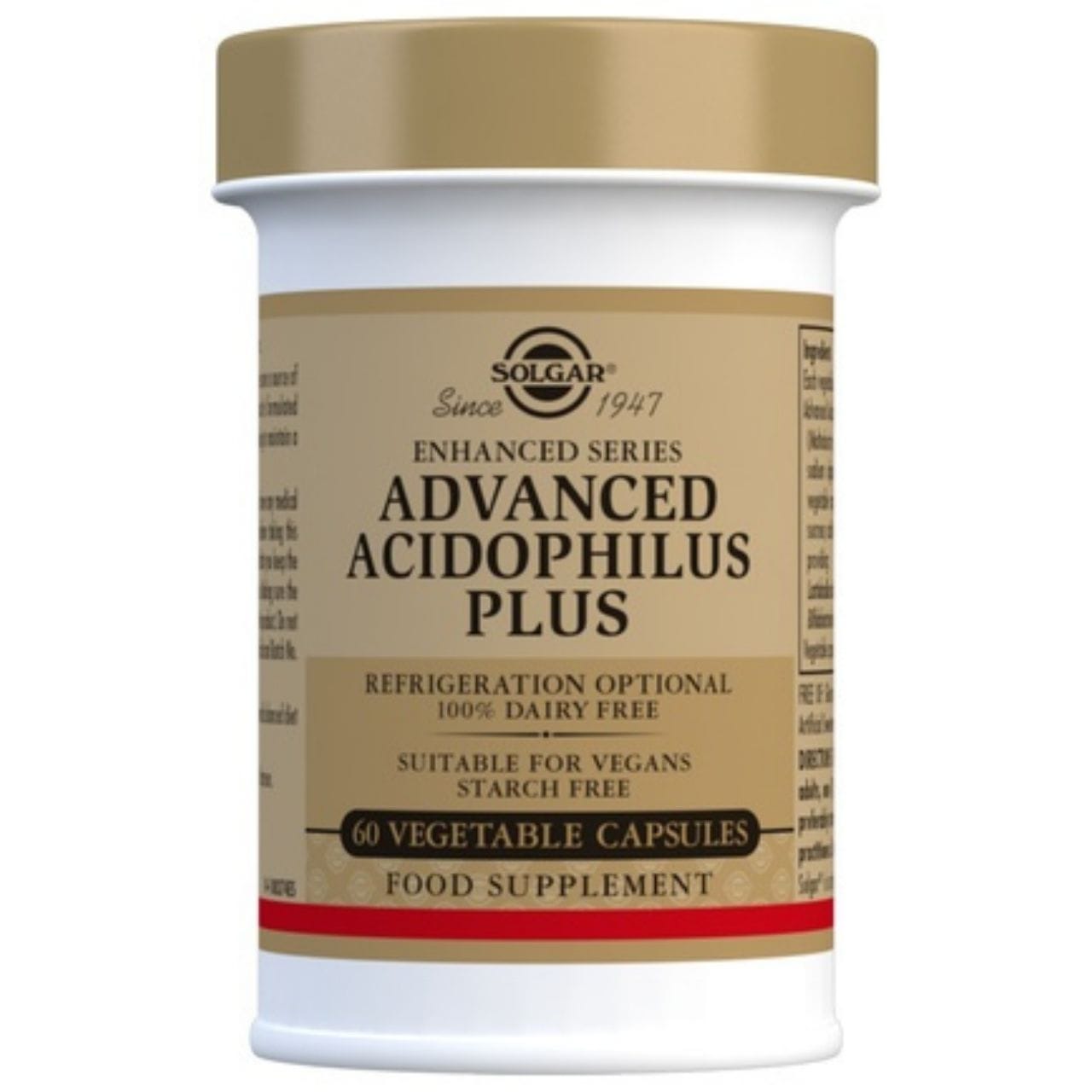 Solgar Advanced Acidophilus Plus - 60 cápsulas