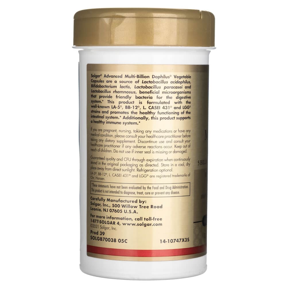 Solgar Advanced Multi-Billion Dophilus - 60 cápsulas vegetales - Imagen 4
